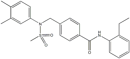 4-{[3,4-dimethyl(methylsulfonyl)anilino]methyl}-N-(2-ethylphenyl)benzamide 구조식 이미지