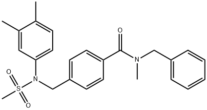 N-benzyl-4-{[3,4-dimethyl(methylsulfonyl)anilino]methyl}-N-methylbenzamide Structure
