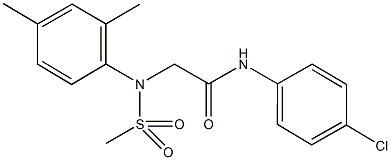 N-(4-chlorophenyl)-2-[2,4-dimethyl(methylsulfonyl)anilino]acetamide 구조식 이미지