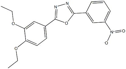 2-[3,4-bis(ethyloxy)phenyl]-5-{3-nitrophenyl}-1,3,4-oxadiazole 구조식 이미지