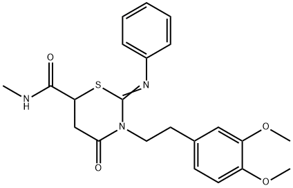 3-[2-(3,4-dimethoxyphenyl)ethyl]-N-methyl-4-oxo-2-(phenylimino)-1,3-thiazinane-6-carboxamide Structure