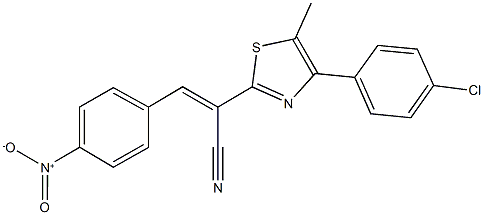 2-[4-(4-chlorophenyl)-5-methyl-1,3-thiazol-2-yl]-3-{4-nitrophenyl}acrylonitrile 구조식 이미지