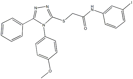 N-(3-iodophenyl)-2-{[4-(4-methoxyphenyl)-5-phenyl-4H-1,2,4-triazol-3-yl]sulfanyl}acetamide 구조식 이미지