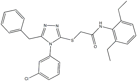 2-{[5-benzyl-4-(3-chlorophenyl)-4H-1,2,4-triazol-3-yl]sulfanyl}-N-(2,6-diethylphenyl)acetamide Structure