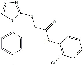 N-(2-chlorophenyl)-2-{[1-(4-methylphenyl)-1H-tetraazol-5-yl]sulfanyl}acetamide 구조식 이미지