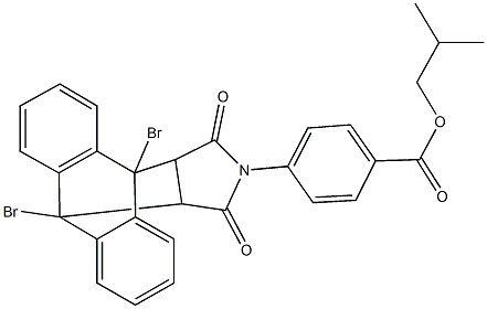 isobutyl 4-(1,8-dibromo-16,18-dioxo-17-azapentacyclo[6.6.5.0~2,7~.0~9,14~.0~15,19~]nonadeca-2,4,6,9,11,13-hexaen-17-yl)benzoate Structure