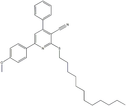 2-(dodecylsulfanyl)-6-(4-methoxyphenyl)-4-phenylnicotinonitrile Structure