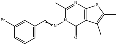 3-[(3-bromobenzylidene)amino]-2,5,6-trimethylthieno[2,3-d]pyrimidin-4(3H)-one Structure