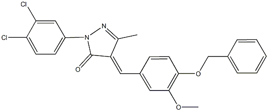 4-[4-(benzyloxy)-3-methoxybenzylidene]-2-(3,4-dichlorophenyl)-5-methyl-2,4-dihydro-3H-pyrazol-3-one Structure
