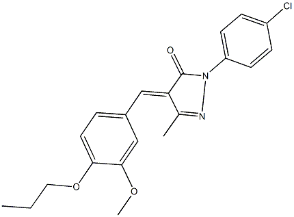 2-(4-chlorophenyl)-4-(3-methoxy-4-propoxybenzylidene)-5-methyl-2,4-dihydro-3H-pyrazol-3-one Structure