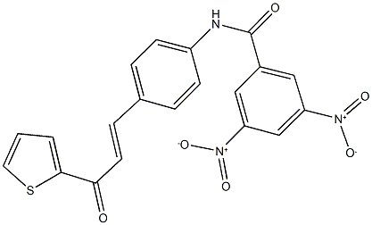 3,5-bisnitro-N-{4-[3-oxo-3-(2-thienyl)-1-propenyl]phenyl}benzamide 구조식 이미지