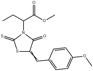 methyl 2-[5-(4-methoxybenzylidene)-4-oxo-2-thioxo-1,3-thiazolidin-3-yl]butanoate 구조식 이미지