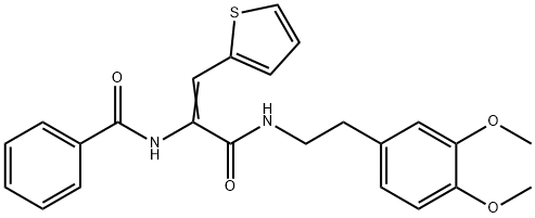 N-[1-({[2-(3,4-dimethoxyphenyl)ethyl]amino}carbonyl)-2-(2-thienyl)vinyl]benzamide 구조식 이미지