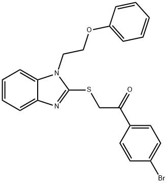 1-(4-bromophenyl)-2-{[1-(2-phenoxyethyl)-1H-benzimidazol-2-yl]sulfanyl}ethanone 구조식 이미지