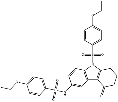 4-ethoxy-N-{9-[(4-ethoxyphenyl)sulfonyl]-4-oxo-2,3,4,9-tetrahydro-1H-carbazol-6-yl}benzenesulfonamide 구조식 이미지