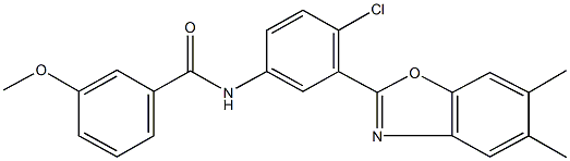 N-[4-chloro-3-(5,6-dimethyl-1,3-benzoxazol-2-yl)phenyl]-3-methoxybenzamide Structure