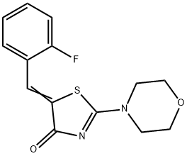 5-(2-fluorobenzylidene)-2-(4-morpholinyl)-1,3-thiazol-4(5H)-one 구조식 이미지