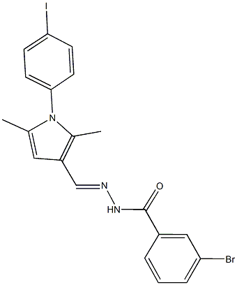 3-bromo-N'-{[1-(4-iodophenyl)-2,5-dimethyl-1H-pyrrol-3-yl]methylene}benzohydrazide Structure