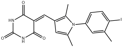 5-{[1-(4-iodo-3-methylphenyl)-2,5-dimethyl-1H-pyrrol-3-yl]methylene}-2,4,6(1H,3H,5H)-pyrimidinetrione 구조식 이미지