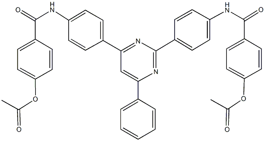 4-({4-[2-(4-{[4-(acetyloxy)benzoyl]amino}phenyl)-6-phenyl-4-pyrimidinyl]anilino}carbonyl)phenyl acetate Structure