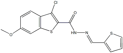 3-chloro-6-methoxy-N'-(2-thienylmethylene)-1-benzothiophene-2-carbohydrazide Structure