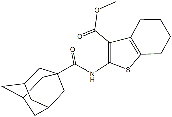 methyl 2-[(1-adamantylcarbonyl)amino]-4,5,6,7-tetrahydro-1-benzothiophene-3-carboxylate 구조식 이미지