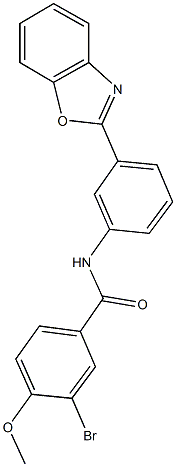 N-[3-(1,3-benzoxazol-2-yl)phenyl]-3-bromo-4-methoxybenzamide 구조식 이미지