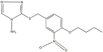 4-amino-3-({4-butoxy-3-nitrobenzyl}sulfanyl)-4H-1,2,4-triazole Structure