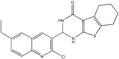 2-(2-chloro-6-ethyl-3-quinolinyl)-2,3,5,6,7,8-hexahydro[1]benzothieno[2,3-d]pyrimidin-4(1H)-one Structure