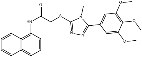 2-{[4-methyl-5-(3,4,5-trimethoxyphenyl)-4H-1,2,4-triazol-3-yl]sulfanyl}-N-(1-naphthyl)acetamide Structure