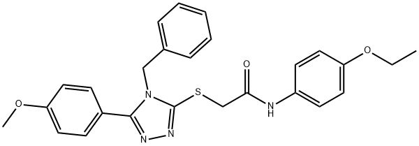 2-{[4-benzyl-5-(4-methoxyphenyl)-4H-1,2,4-triazol-3-yl]sulfanyl}-N-(4-ethoxyphenyl)acetamide 구조식 이미지