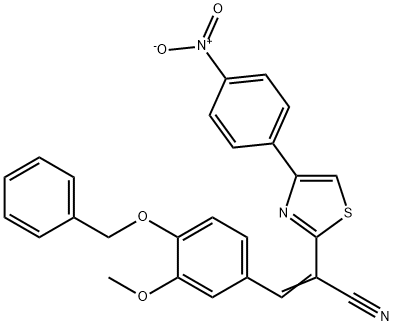 3-[4-(benzyloxy)-3-methoxyphenyl]-2-(4-{4-nitrophenyl}-1,3-thiazol-2-yl)acrylonitrile Structure