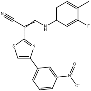 3-(3-fluoro-4-methylanilino)-2-(4-{3-nitrophenyl}-1,3-thiazol-2-yl)acrylonitrile 구조식 이미지