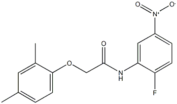 2-(2,4-dimethylphenoxy)-N-{2-fluoro-5-nitrophenyl}acetamide 구조식 이미지