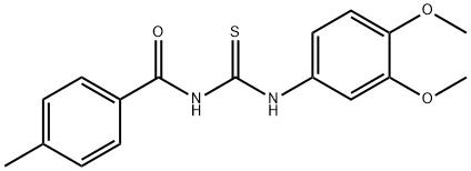 N-(3,4-dimethoxyphenyl)-N'-(4-methylbenzoyl)thiourea 구조식 이미지