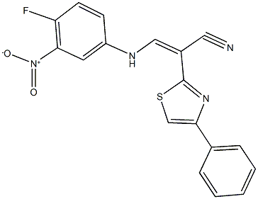 3-{4-fluoro-3-nitroanilino}-2-(4-phenyl-1,3-thiazol-2-yl)acrylonitrile 구조식 이미지