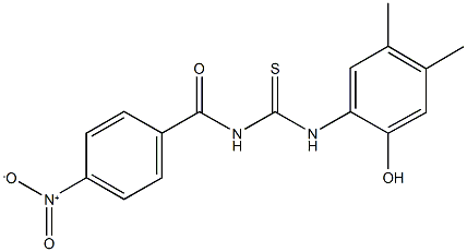 N-(2-hydroxy-4,5-dimethylphenyl)-N'-{4-nitrobenzoyl}thiourea 구조식 이미지