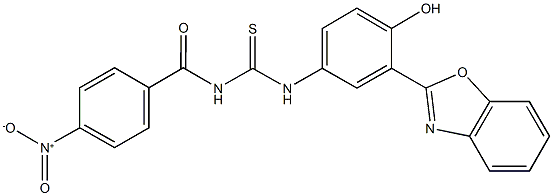 N-[3-(1,3-benzoxazol-2-yl)-4-hydroxyphenyl]-N'-{4-nitrobenzoyl}thiourea 구조식 이미지