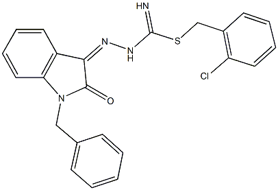 2-chlorobenzyl 2-(1-benzyl-2-oxo-1,2-dihydro-3H-indol-3-ylidene)hydrazinecarbimidothioate Structure