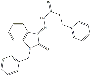 benzyl 2-(1-benzyl-2-oxo-1,2-dihydro-3H-indol-3-ylidene)hydrazinecarbimidothioate Structure