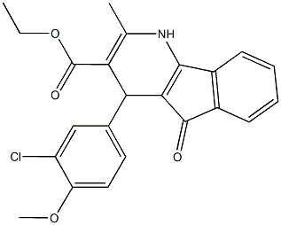 ethyl 4-(3-chloro-4-methoxyphenyl)-2-methyl-5-oxo-4,5-dihydro-1H-indeno[1,2-b]pyridine-3-carboxylate 구조식 이미지