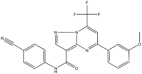 N-(4-cyanophenyl)-5-(3-methoxyphenyl)-7-(trifluoromethyl)pyrazolo[1,5-a]pyrimidine-3-carboxamide 구조식 이미지