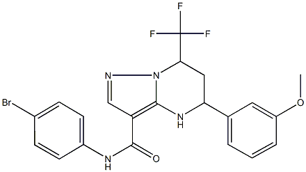 N-(4-bromophenyl)-5-[3-(methyloxy)phenyl]-7-(trifluoromethyl)-4,5,6,7-tetrahydropyrazolo[1,5-a]pyrimidine-3-carboxamide 구조식 이미지