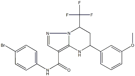 N-(4-bromophenyl)-5-[3-(methyloxy)phenyl]-7-(trifluoromethyl)-4,5,6,7-tetrahydropyrazolo[1,5-a]pyrimidine-3-carboxamide Structure