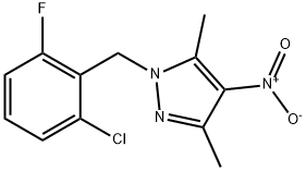 1-(2-chloro-6-fluorobenzyl)-4-nitro-3,5-dimethyl-1H-pyrazole 구조식 이미지