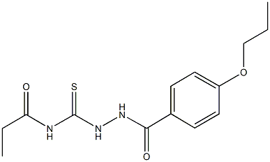 N-{[2-(4-propoxybenzoyl)hydrazino]carbothioyl}propanamide Structure