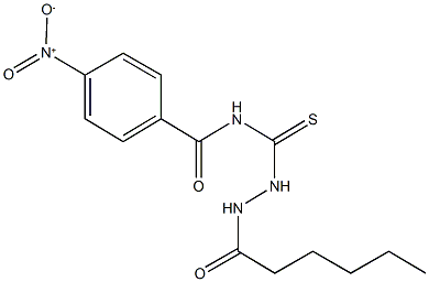 N-[(2-hexanoylhydrazino)carbothioyl]-4-nitrobenzamide 구조식 이미지