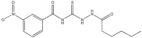 N-[(2-hexanoylhydrazino)carbothioyl]-3-nitrobenzamide Structure
