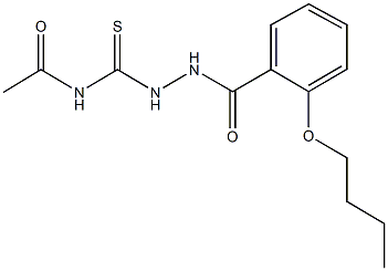 N-{[2-(2-butoxybenzoyl)hydrazino]carbothioyl}acetamide 구조식 이미지
