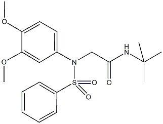 N-(tert-butyl)-2-[3,4-dimethoxy(phenylsulfonyl)anilino]acetamide Structure